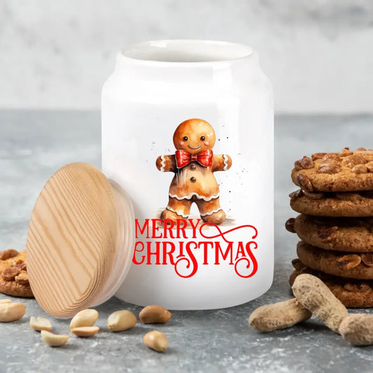 Keksdose "Merry Christmas" Motiv mit Lebkuchenmann