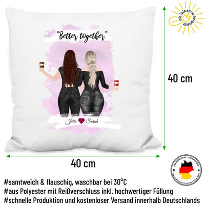 Kissen "better together" - personalisiert mit Wunschnamen + anpassbarer Grafik