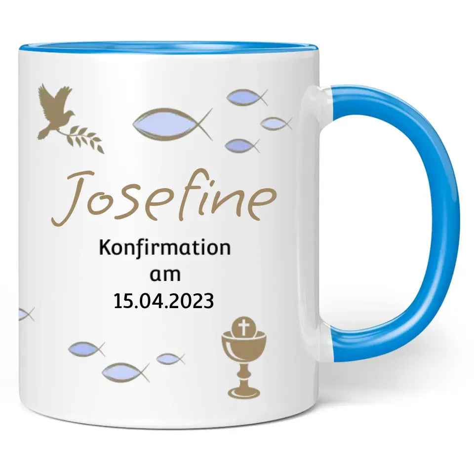 Tasse "Konfirmation am" personalisiert mit Namen + Datum