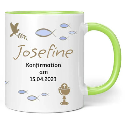 Tasse "Konfirmation am" personalisiert mit Namen + Datum