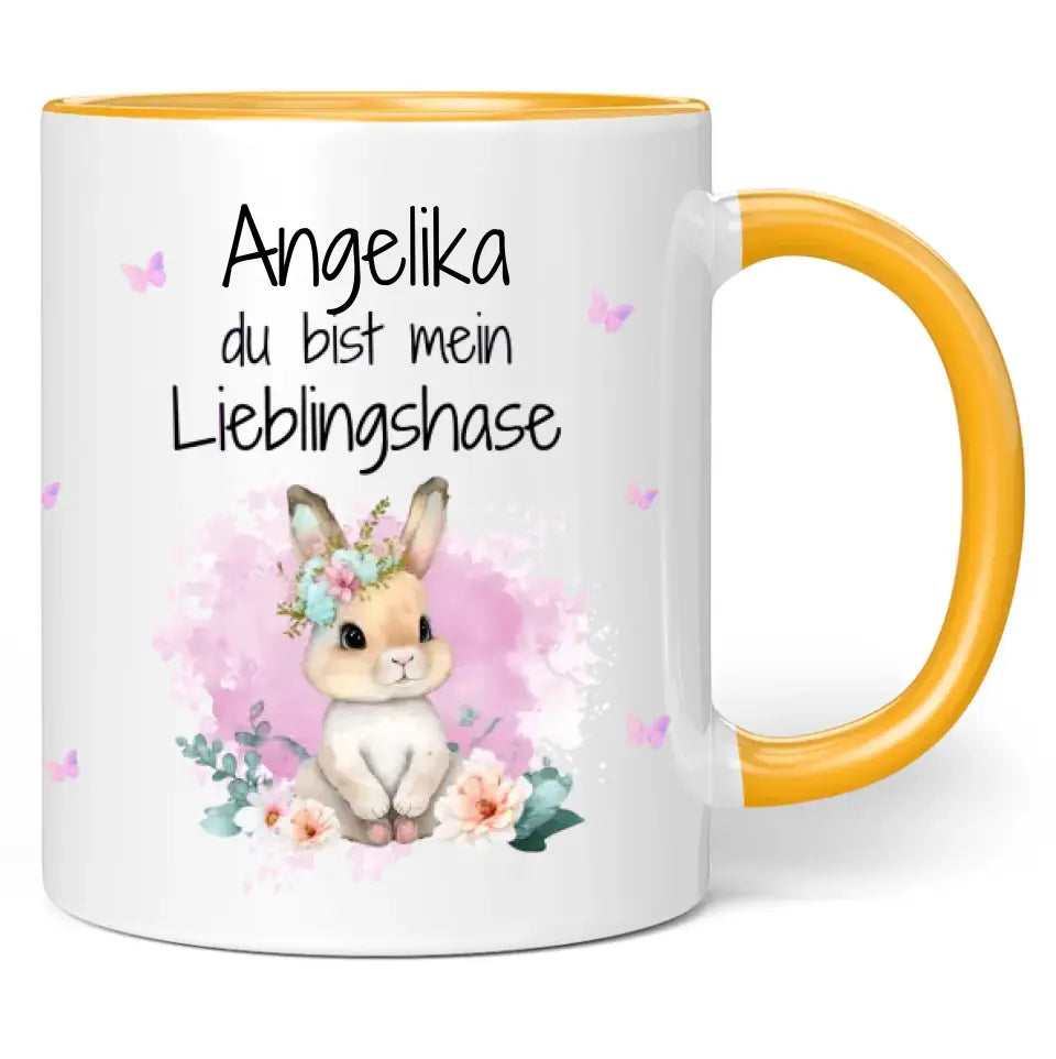 Tasse "Du bist mein Lieblinshase" personalisiert mit Namen