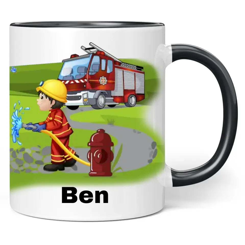 Tasse "Feuerwehrmann" personalisiert mit Namen