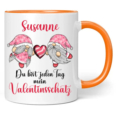 Tasse "Du bist jeden Tag mein Valentinsschatz" personalisiert mit Namen