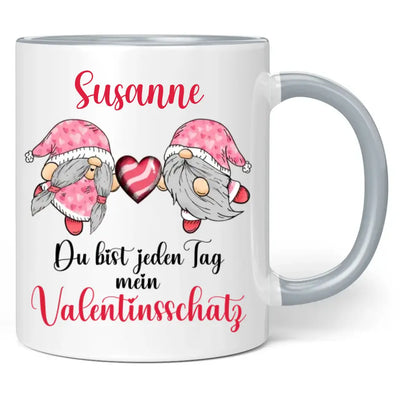 Tasse "Du bist jeden Tag mein Valentinsschatz" personalisiert mit Namen