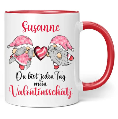 Tasse "Du bist jeden Tag mein Valentinsschatz" personalisiert mit Namen