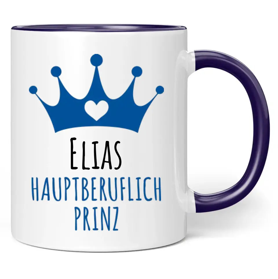Tasse "Hauptberuflich Prinz" - personalisiert mit Namen