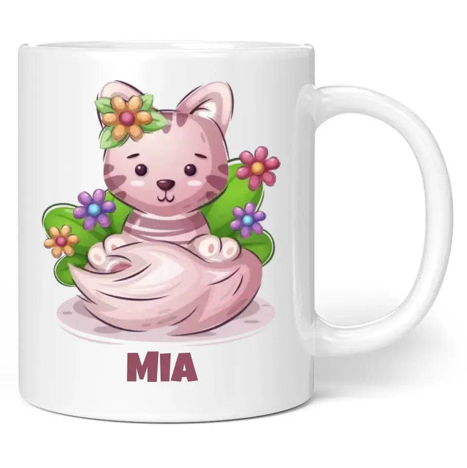 Tasse "Süße Katze" personalisiert mit Namen