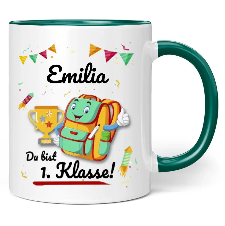 Tasse "Du bist 1. Klasse!" personalisiert mit Namen