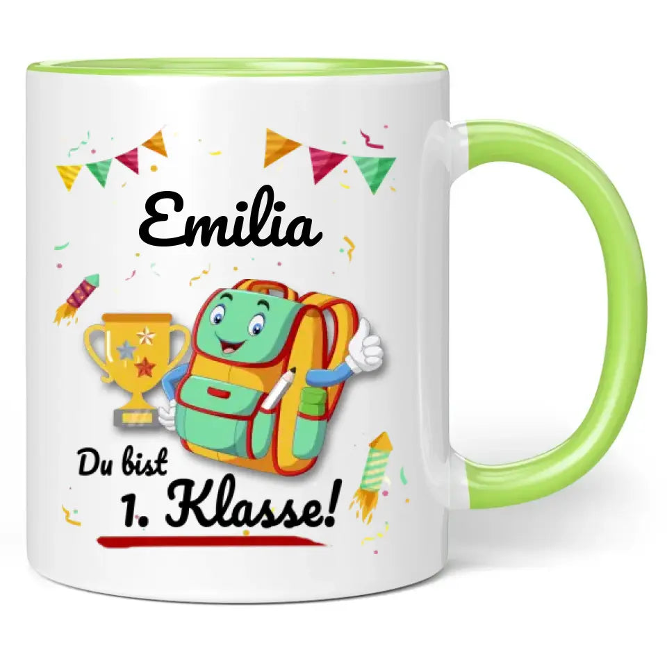 Tasse "Du bist 1. Klasse!" personalisiert mit Namen