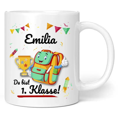 Tasse "Du bist 1. Klasse!" personalisiert mit Namen