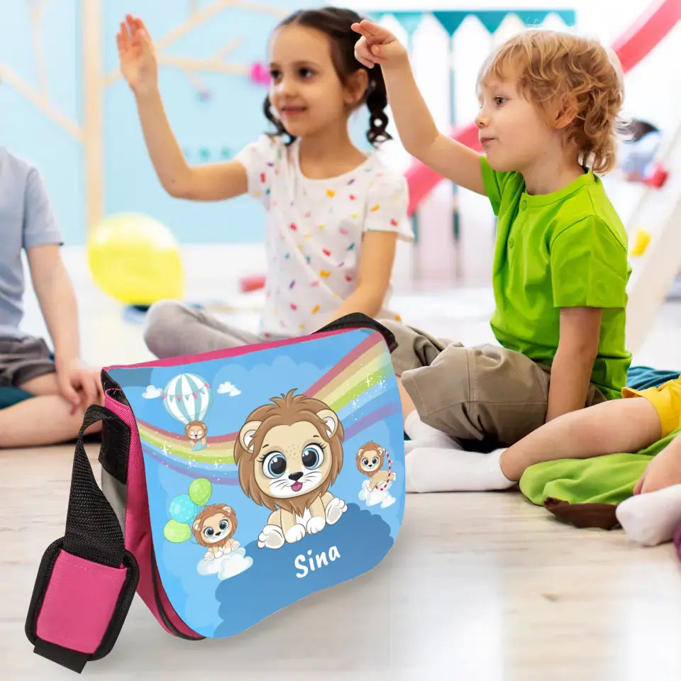 Kindergartentasche für Mädchen und Jungen mit Wunschname personalisiert "Babylöwe"