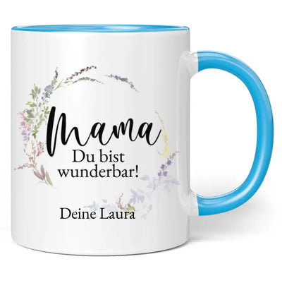 Tasse "Mama, du bist wunderbar!" personalisiert mit Namen