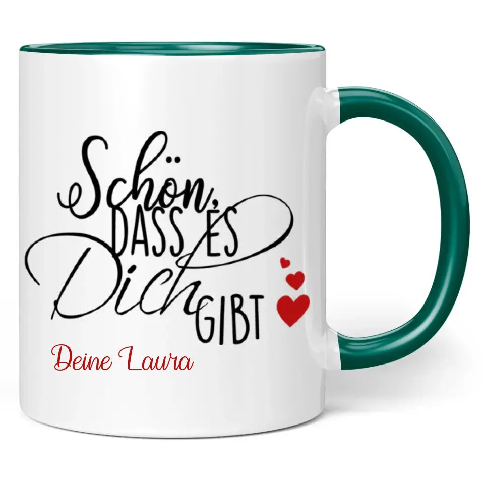 Tasse "Schön, dass es dich gibt" personalisiert mit Namen