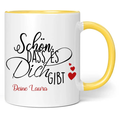 Tasse "Schön, dass es dich gibt" personalisiert mit Namen