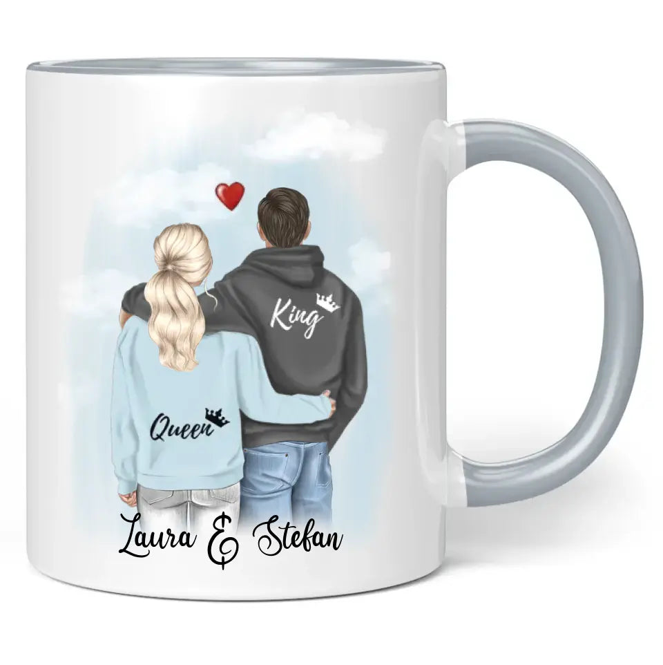 Tasse "King & Queen" personalisiert mit Namen + anpassbarer Grafik