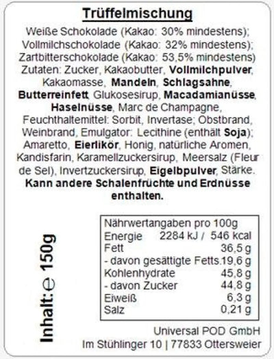 Geschenkdose mit Pralinen personalisiert mit Wunschtext „Meins (Holzkiste)“