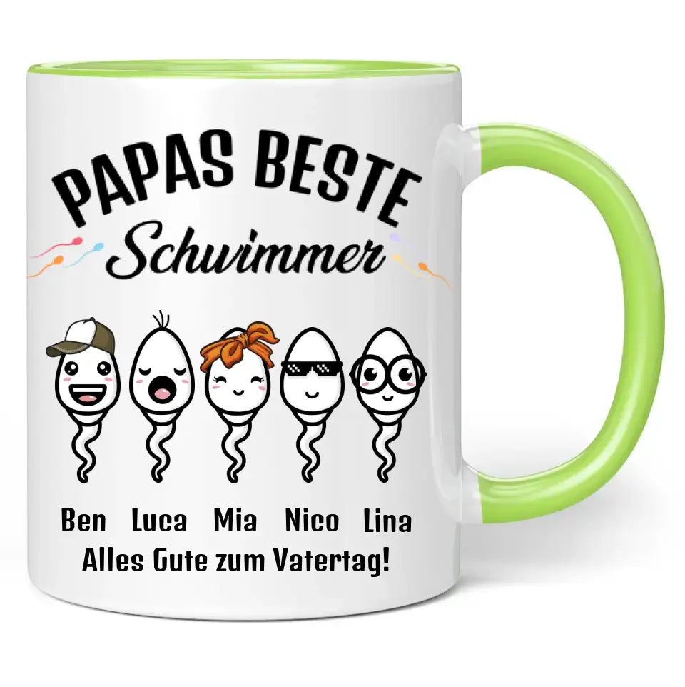 Tasse "Papas beste Schwimmer" personalisiert mit Namen + anpassbarer Grafik
