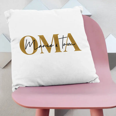 Kissen "Mama/Papa/Oma/Opa (Goldschrift)" personalisiert mit Wunschnamen