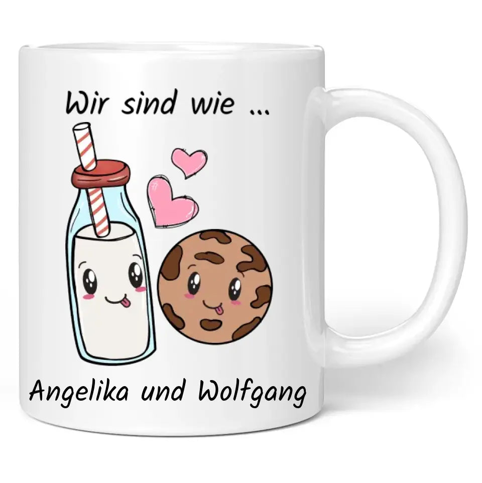 Tasse "Wir sind wie ..." personalisiert mit Namen + anpassbarer Grafik