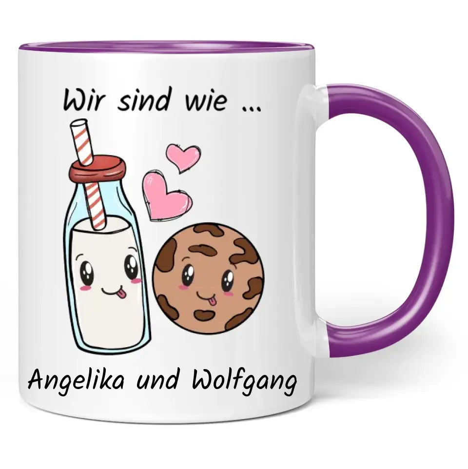 Tasse "Wir sind wie ..." personalisiert mit Namen + anpassbarer Grafik