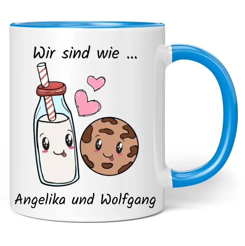 Tasse "Wir sind wie ..." personalisiert mit Namen + anpassbarer Grafik