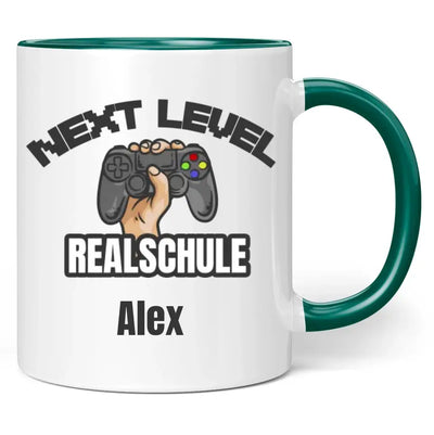 Tasse "Next Level Gymnasium/Realschule" personalisiert mit Wunschname