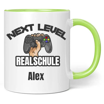 Tasse "Next Level Gymnasium/Realschule" personalisiert mit Wunschname