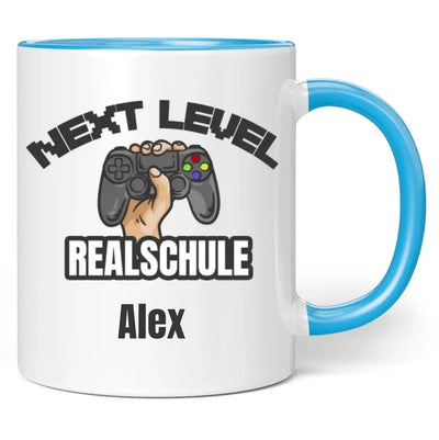 Tasse "Next Level Gymnasium/Realschule" personalisiert mit Wunschname