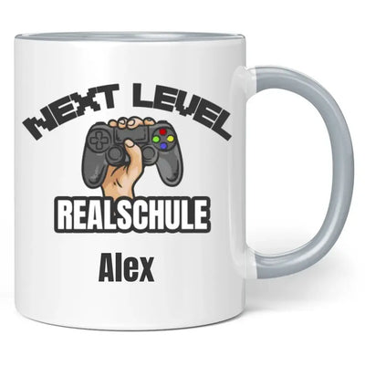 Tasse "Next Level Gymnasium/Realschule" personalisiert mit Wunschname