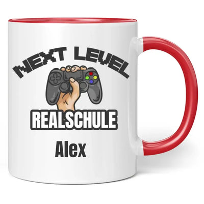 Tasse "Next Level Gymnasium/Realschule" personalisiert mit Wunschname