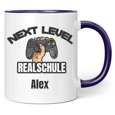 Tasse "Next Level Gymnasium/Realschule" personalisiert mit Wunschname