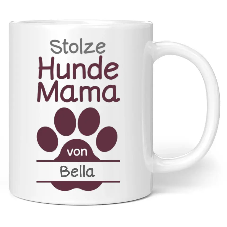 Tasse "Stolze Hunde-Mama" personalisiert mit Namen