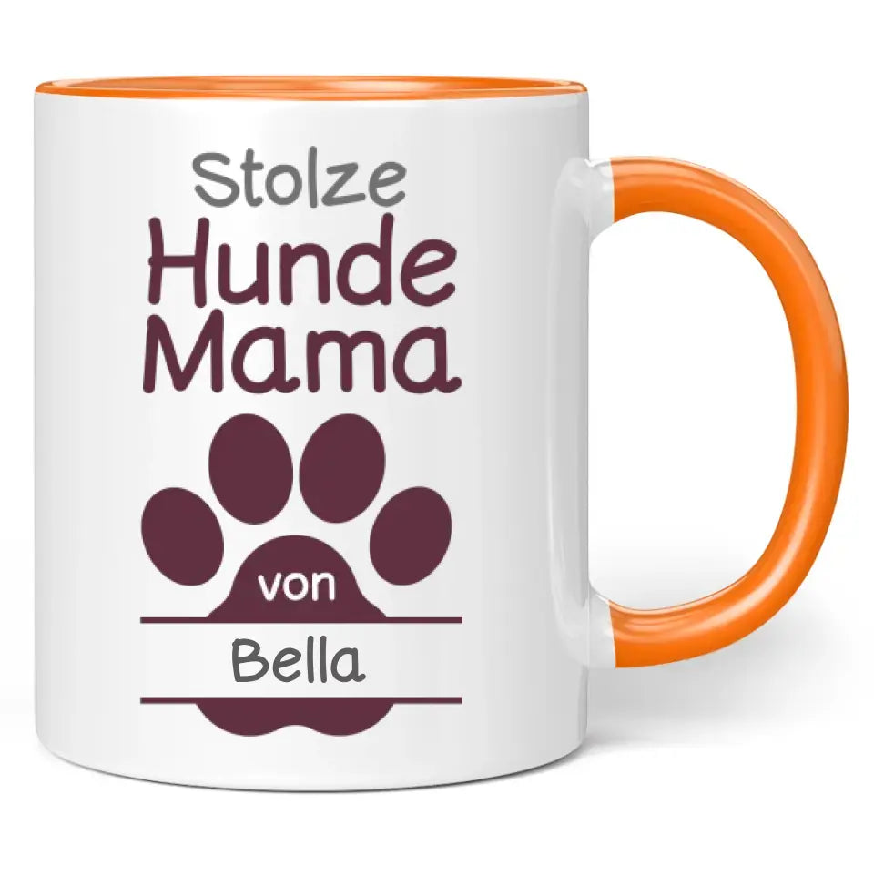 Tasse "Stolze Hunde-Mama" personalisiert mit Namen