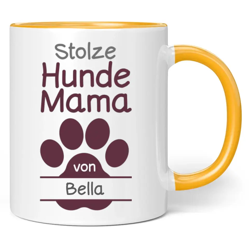 Tasse "Stolze Hunde-Mama" personalisiert mit Namen