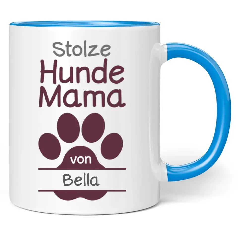 Tasse "Stolze Hunde-Mama" personalisiert mit Namen