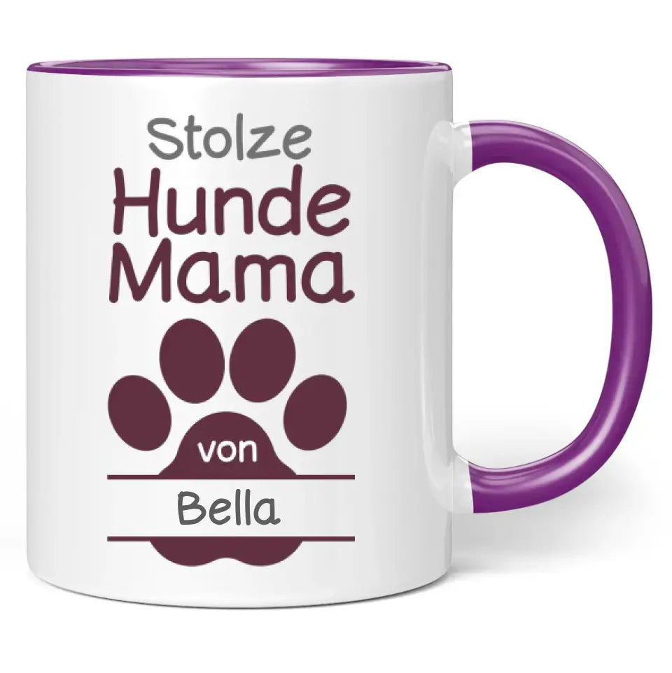 Tasse "Stolze Hunde-Mama" personalisiert mit Namen