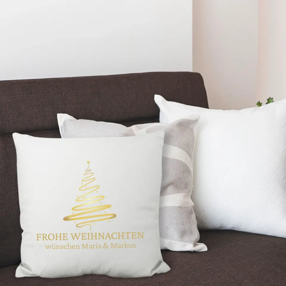 Kissen "Weihnachtsbaum" personalisiert mit Wunschtext