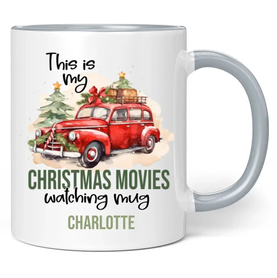 Tasse "This is my Christmas Movies watching mug" personalisiert mit Name