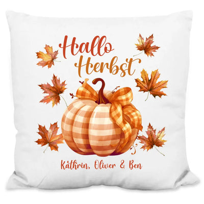Kissen "Hallo Herbst" personalisiert mit Wunschtext