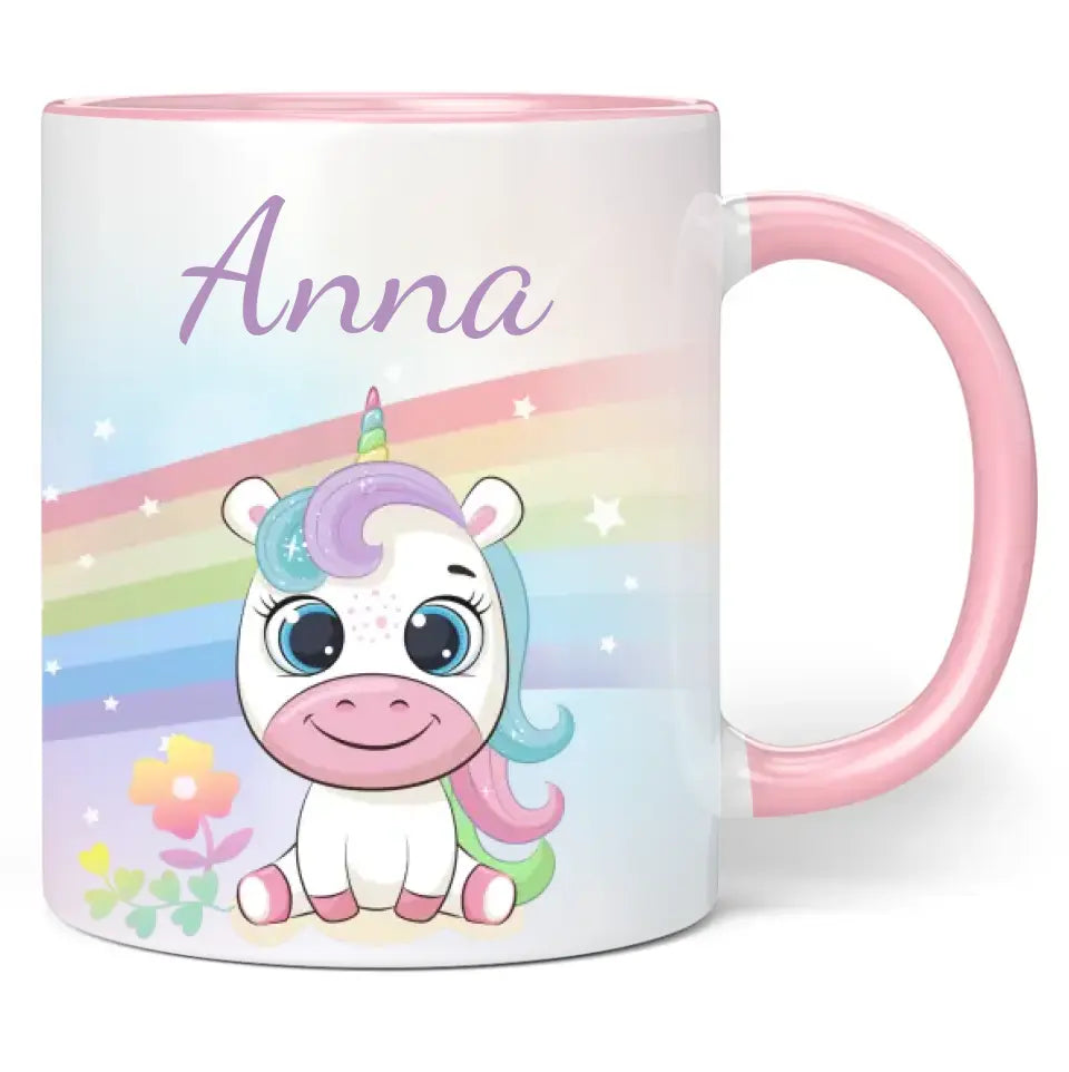 Personalisiert Einhorn Baumwolltasche - Individueller Name Schultertasche