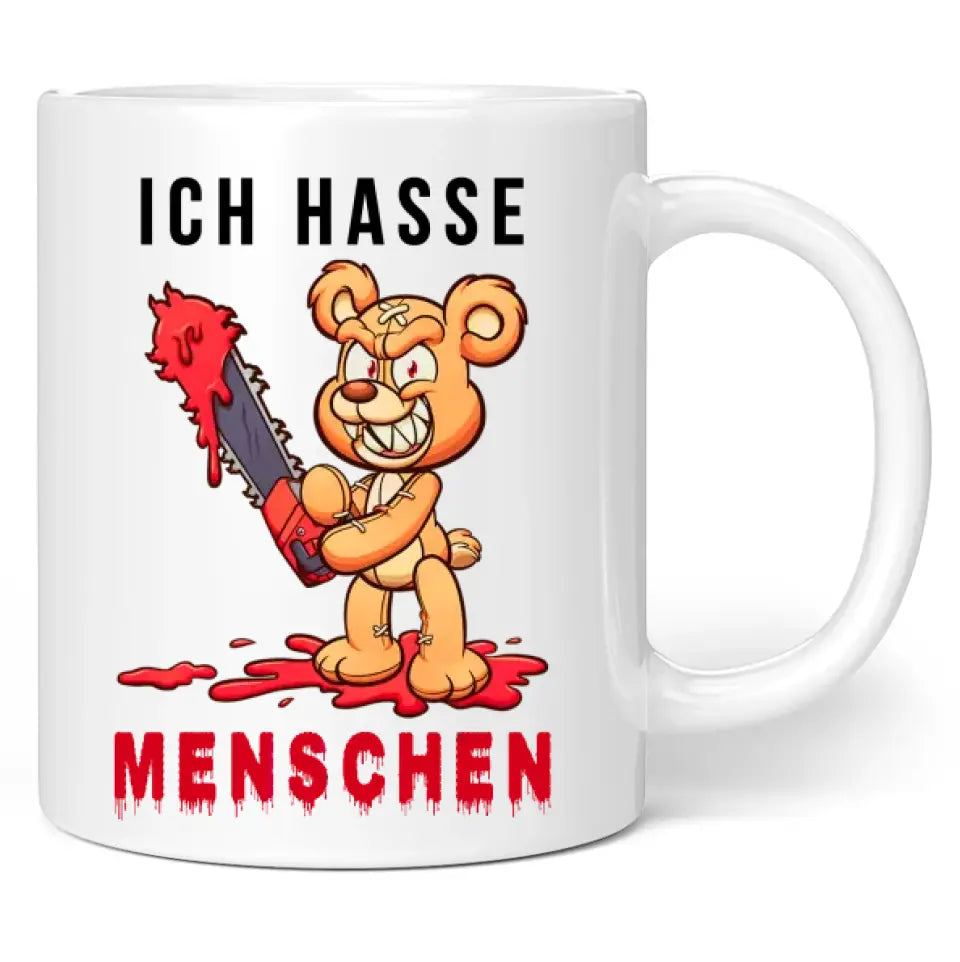 Tasse "Ich hasse Menschen" (Teddy-Motiv)