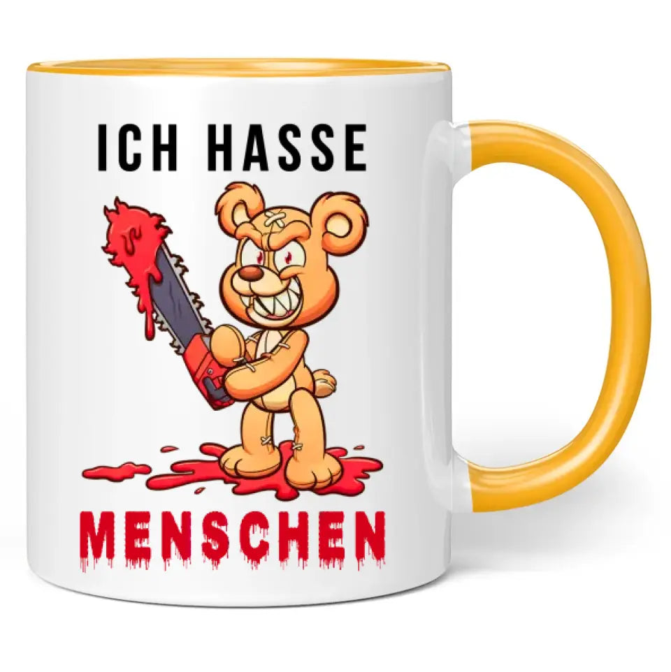 Tasse "Ich hasse Menschen" (Teddy-Motiv)