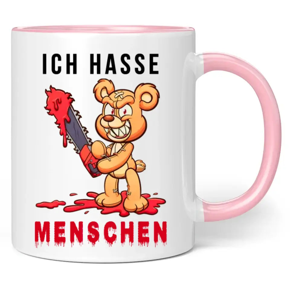 Tasse "Ich hasse Menschen" (Teddy-Motiv)