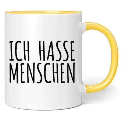 Tasse "Ich hasse Menschen" (Schrift-Motiv)