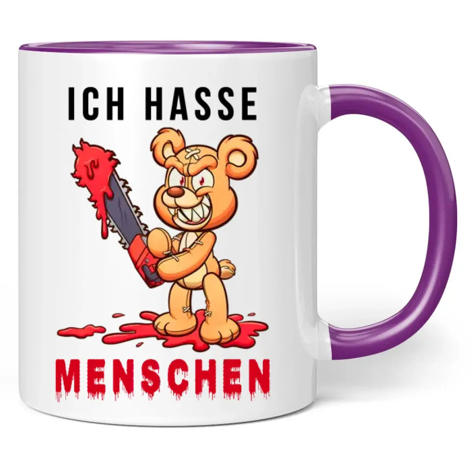 Tasse "Ich hasse Menschen" (Teddy-Motiv)