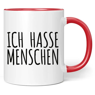 Tasse "Ich hasse Menschen" (Schrift-Motiv)