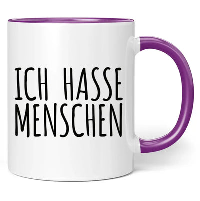 Tasse "Ich hasse Menschen" (Schrift-Motiv)