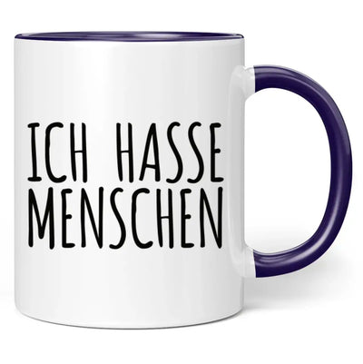 Tasse "Ich hasse Menschen" (Schrift-Motiv)