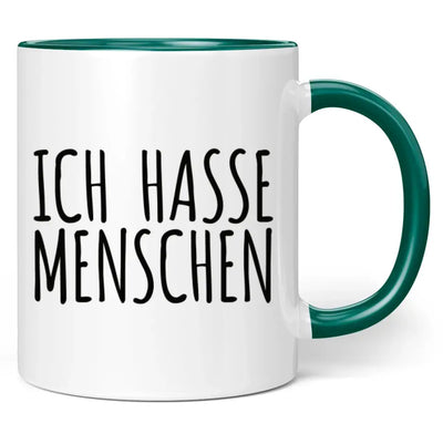 Tasse "Ich hasse Menschen" (Schrift-Motiv)