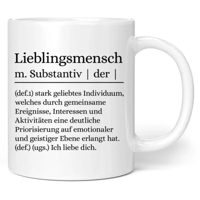 Tasse "Lieblingsmensch - m. Substantiv, der ..."